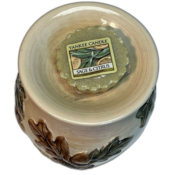 ACORNS & OAK LEAVES Tart Wax Melt WARMER Living Quarters 5.75" FALL Ceramic - Picture 2 of 4